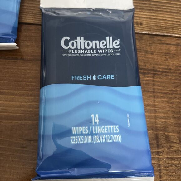 Cottonelle Flushable Wipes Fresh Care On-The-Go Travel Packs, (5) 14 ct Wipes - Picture 2 of 3